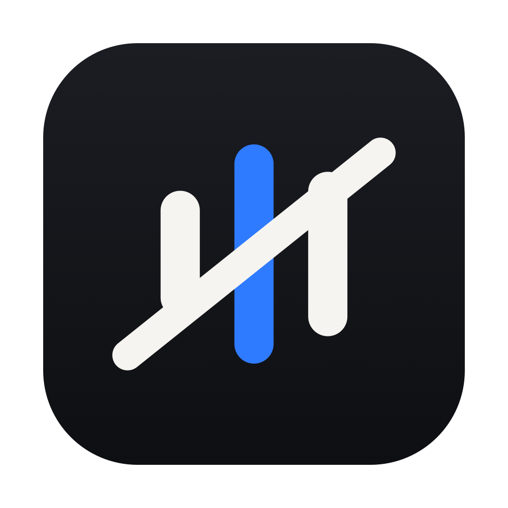 The Dilo icon: three waveform bars crossed by a diagonal stroke on a dark squircle